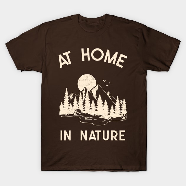 Hiking mountains sunset nature forest at home T-Shirt by auviba-design